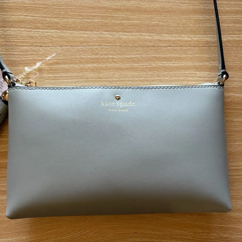 Kate Spade New York Ivy Street Amy Smooth Leather Crossbody In Avalon Mist NWT